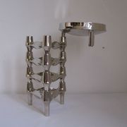 Set de bougeoirs modulaires Bmf édition argent conçus par Fritz Nagel & Ceasar Stoffi