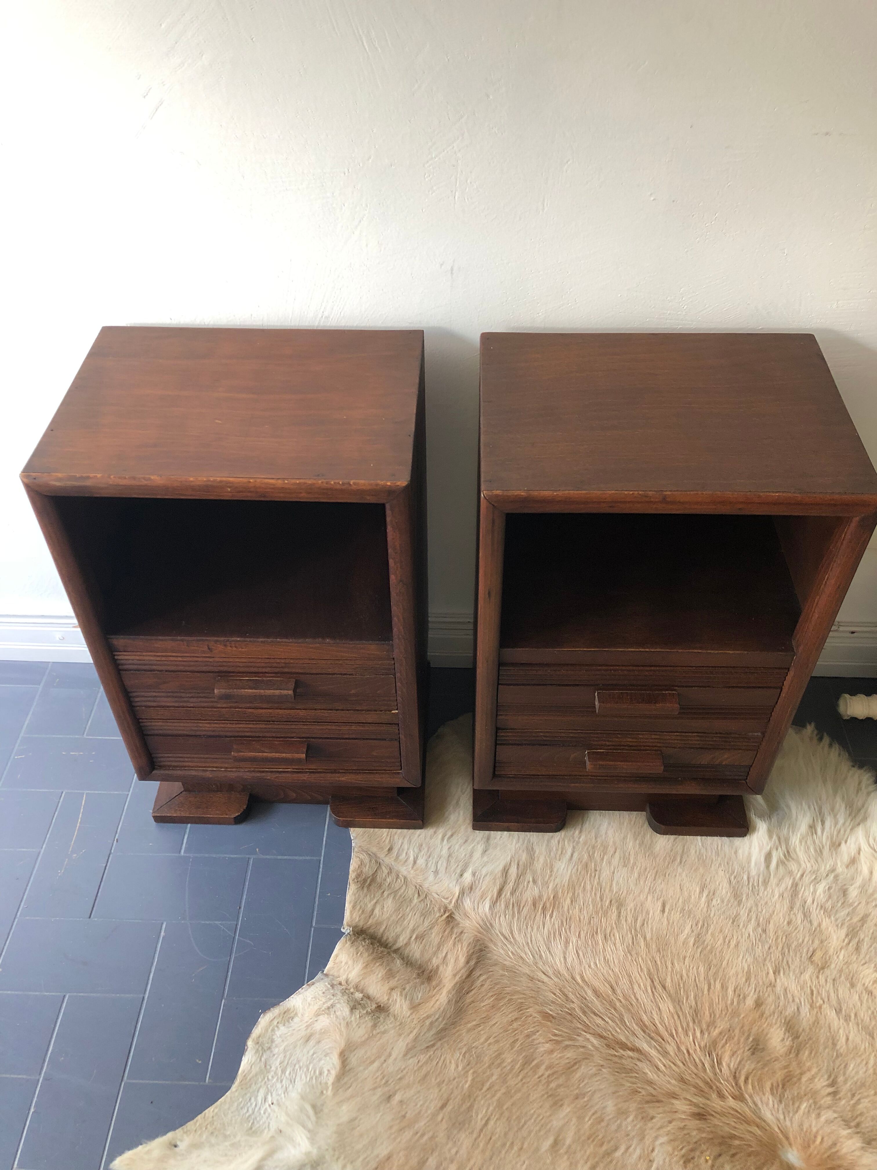 Pair of art deco bedside tables