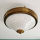 Mid-century ceiling light in brass and white opaline, 1950s