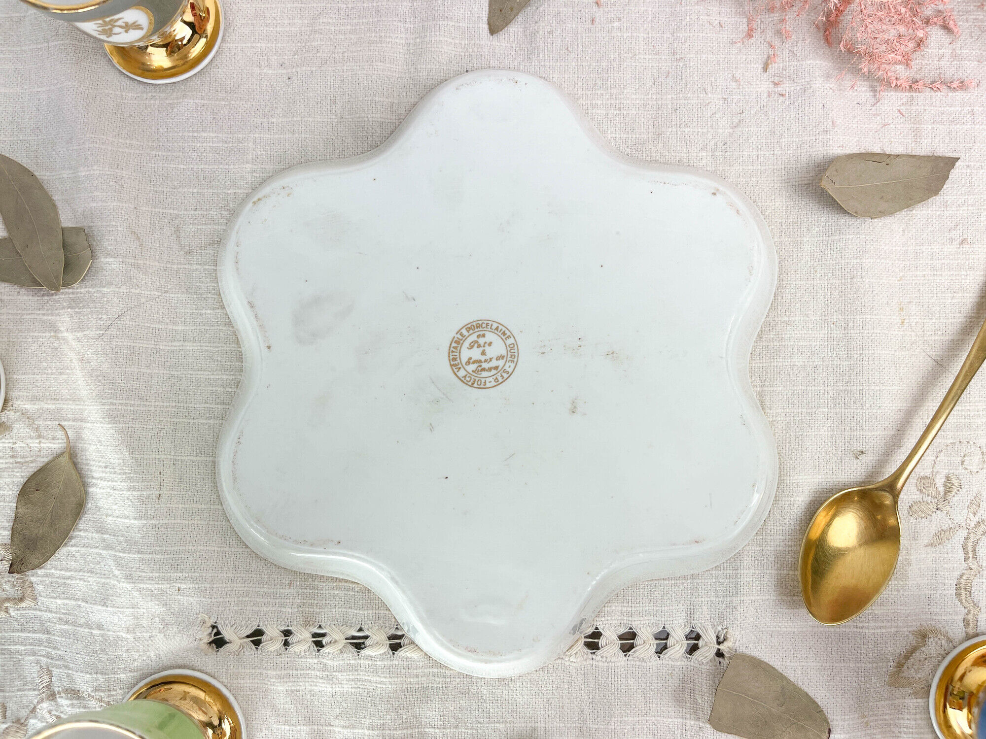 Set de 6 coquetiers vintage en porcelaine de limoges