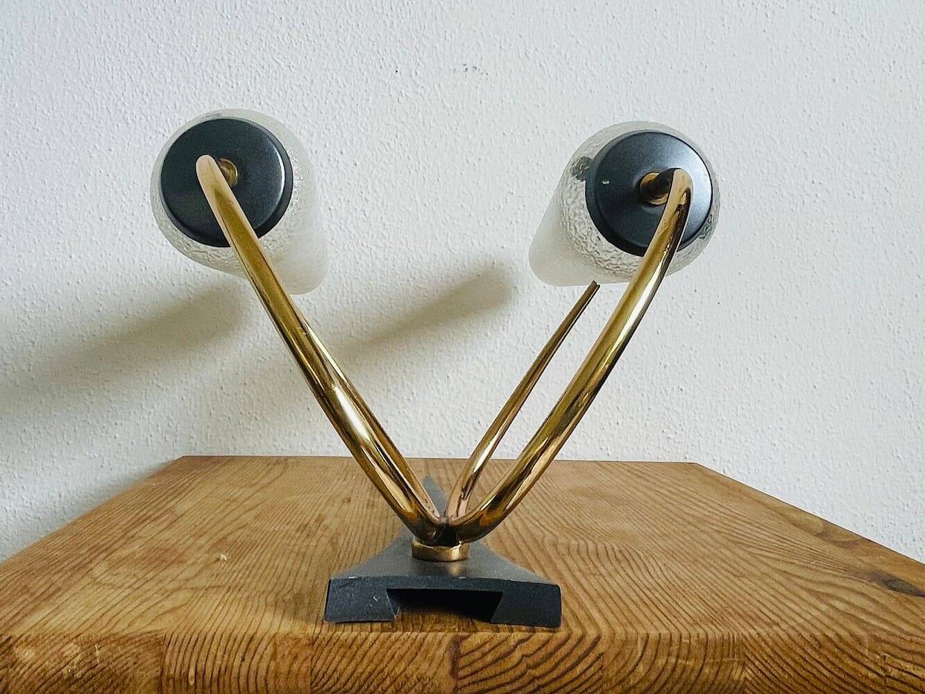 Pair of Mid Century Modern double wall sconce lights