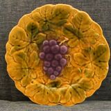 6 assiettes en barbotine fruits Sarreguemines