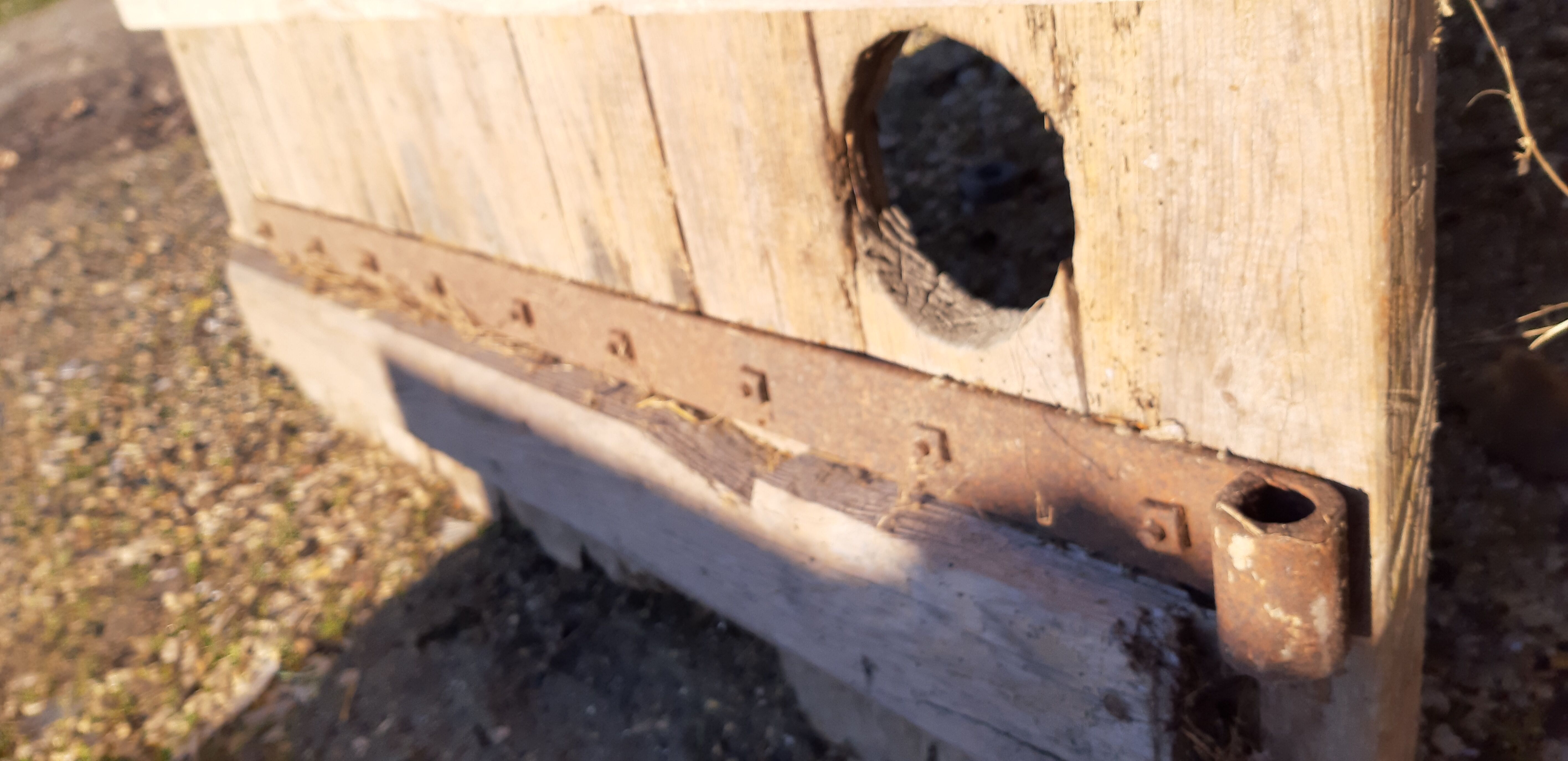 Old wooden barn gate