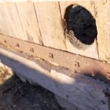 Old wooden barn gate