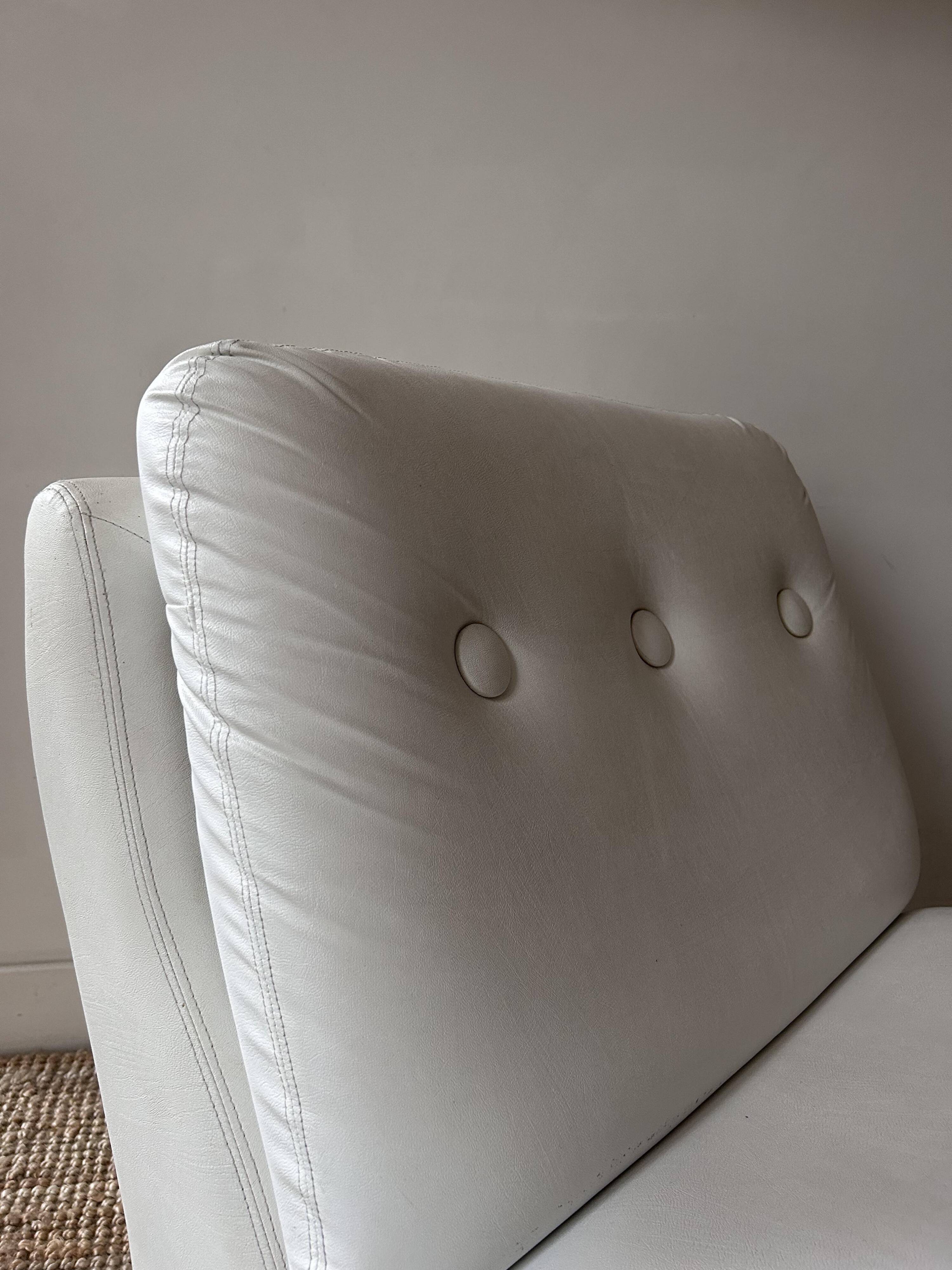 Vintage white armchair, France 1970