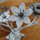 Antique chandelier in cast iron/metal and porcelain