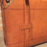 Thick leather suitcase