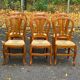 6 Louis Philippe style solid wood straw-seated chairs