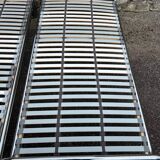 Pair of vintage chrome plexiglass beds