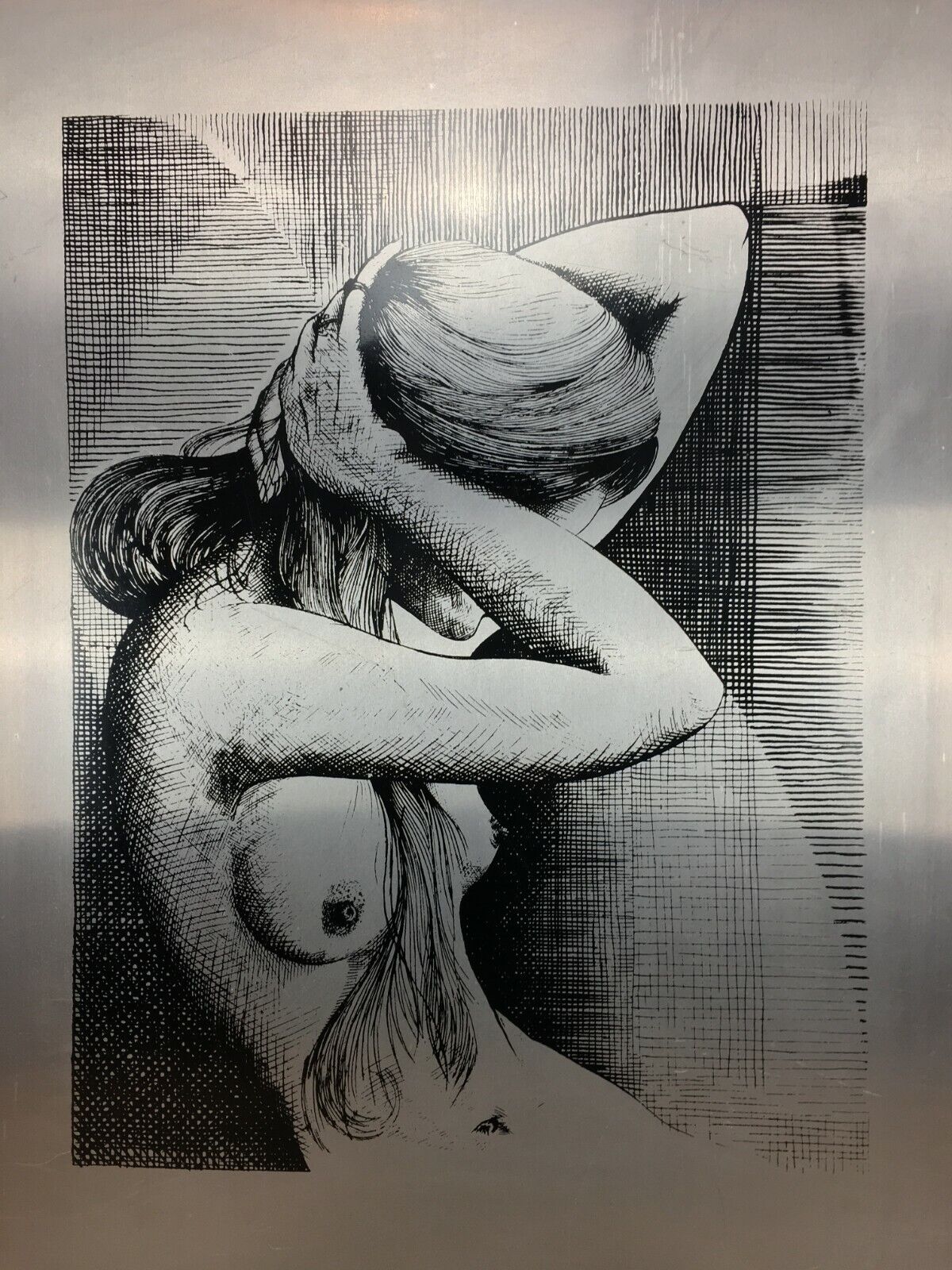 Engraving on aluminum plate 70s