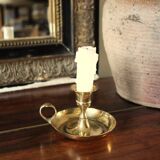 Round brass cellar rat candle holder