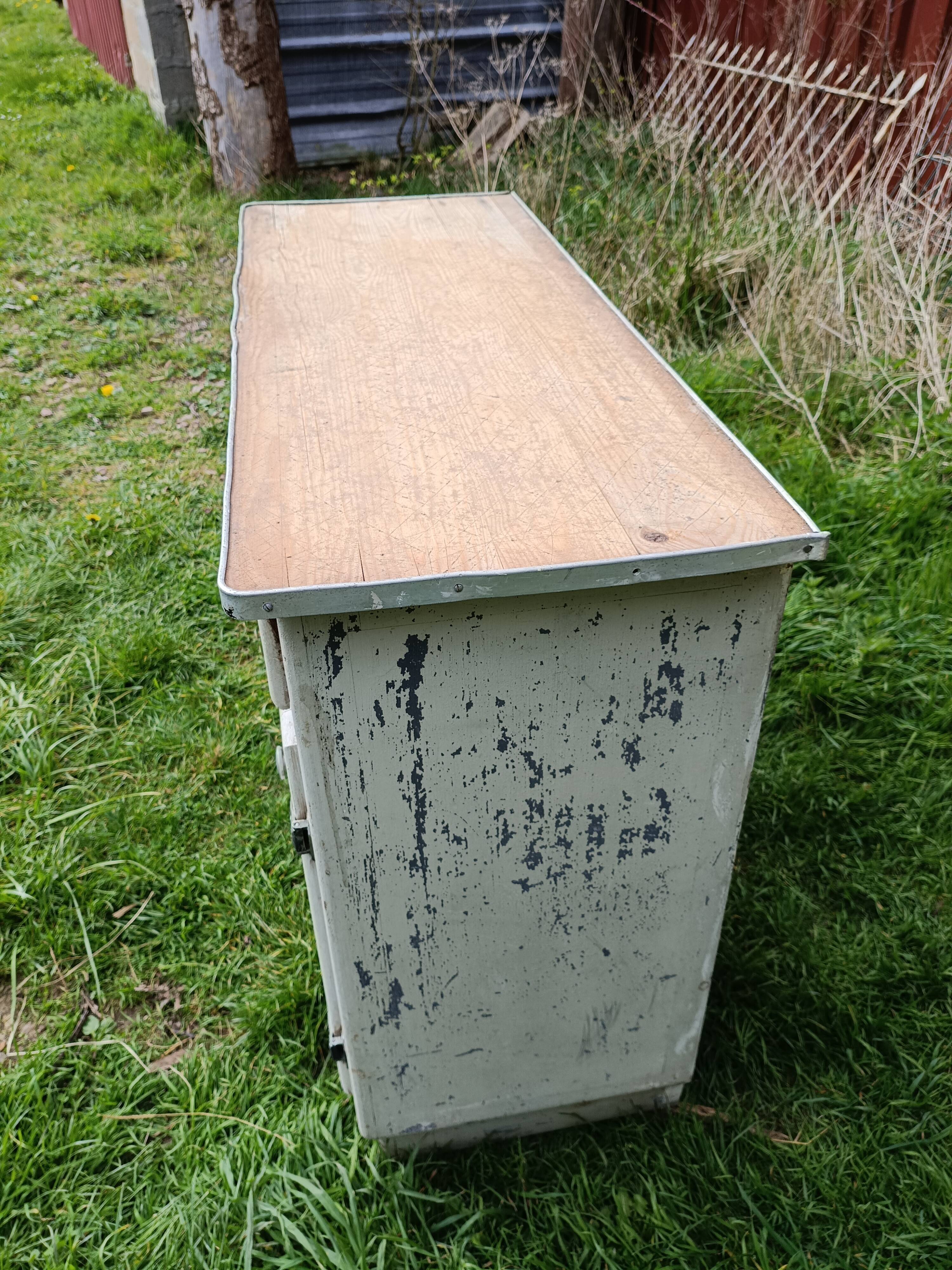 Old workshop furniture from an old hardware store.