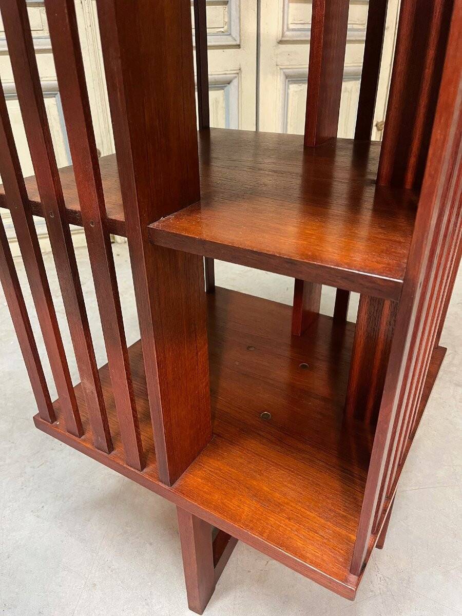 Rotating teak bookshelf from the 60s-70s.