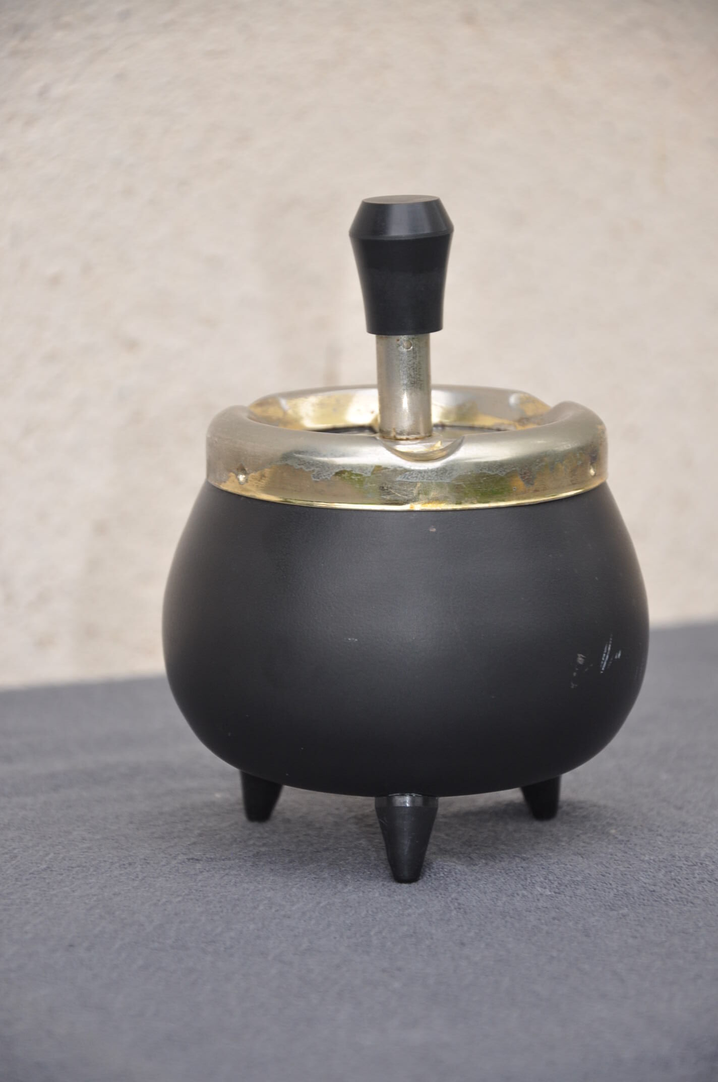 Vintage metal tripod ashtray
