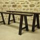 Pair of benches of oak farm.