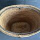 Ancien sac panier en vannerie, bois et cuir, XIXe siècle