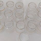small granite glasses with gold rim