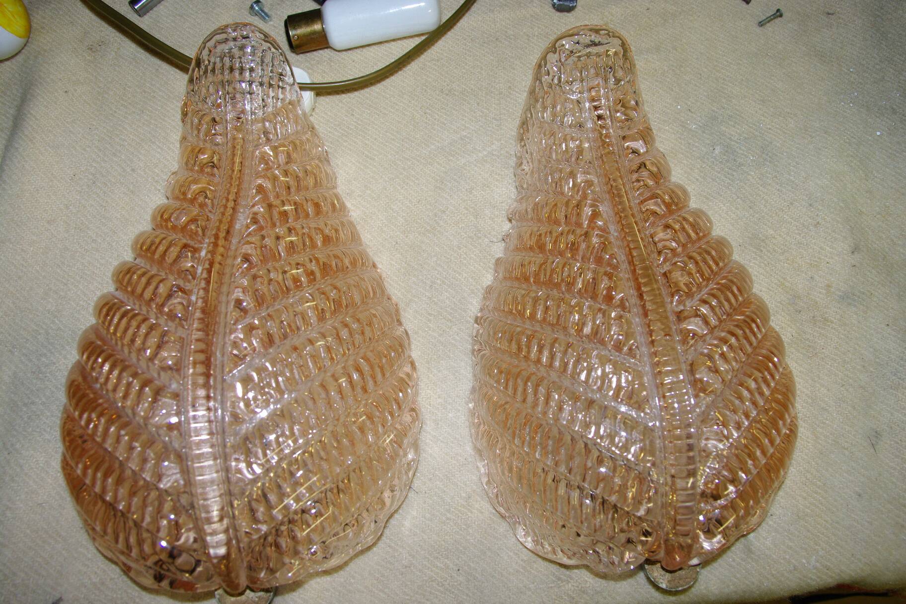 Pair of Murano glass wall lights by Toso & Barovier, 1960