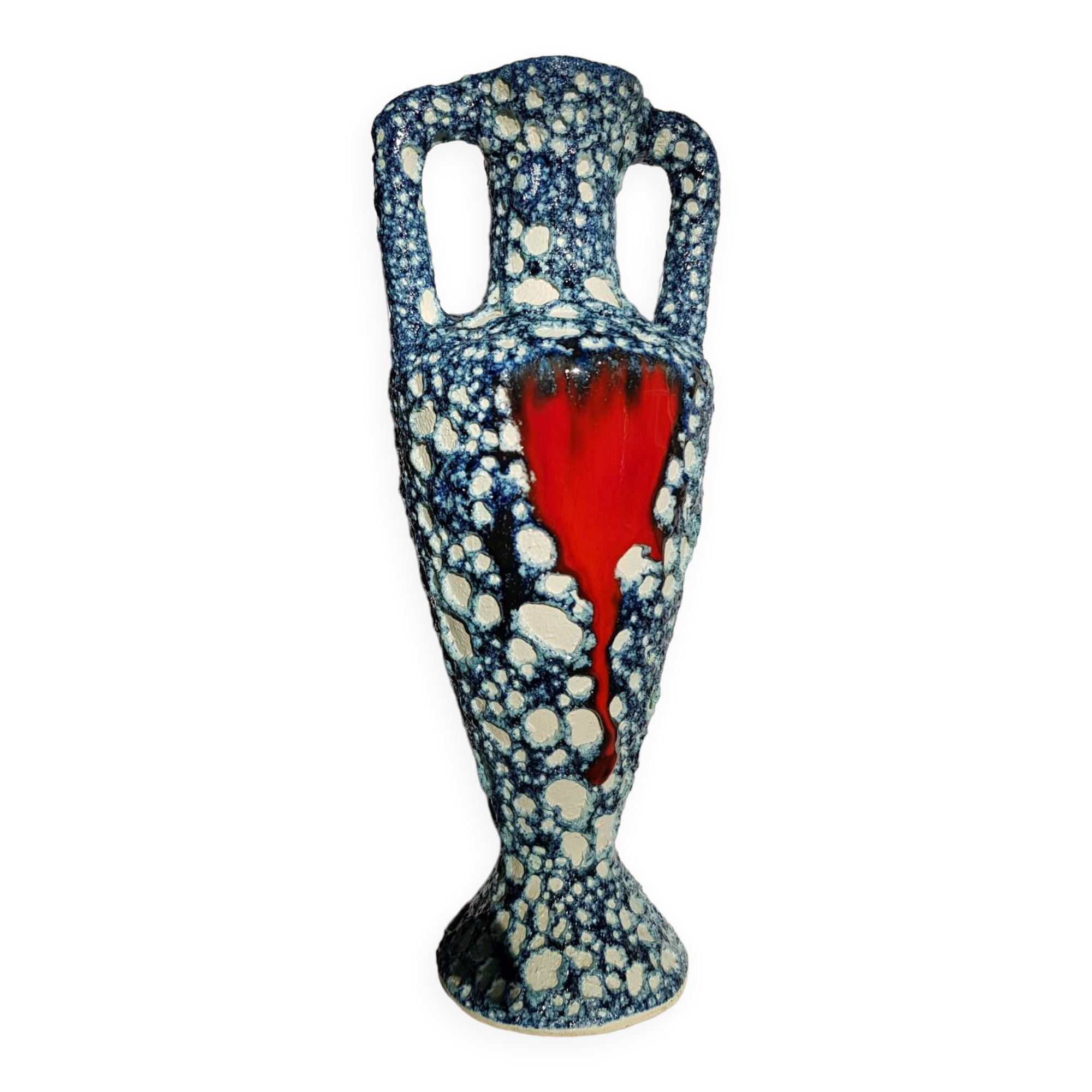 Fat lava blue vase