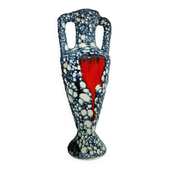 Fat lava blue vase