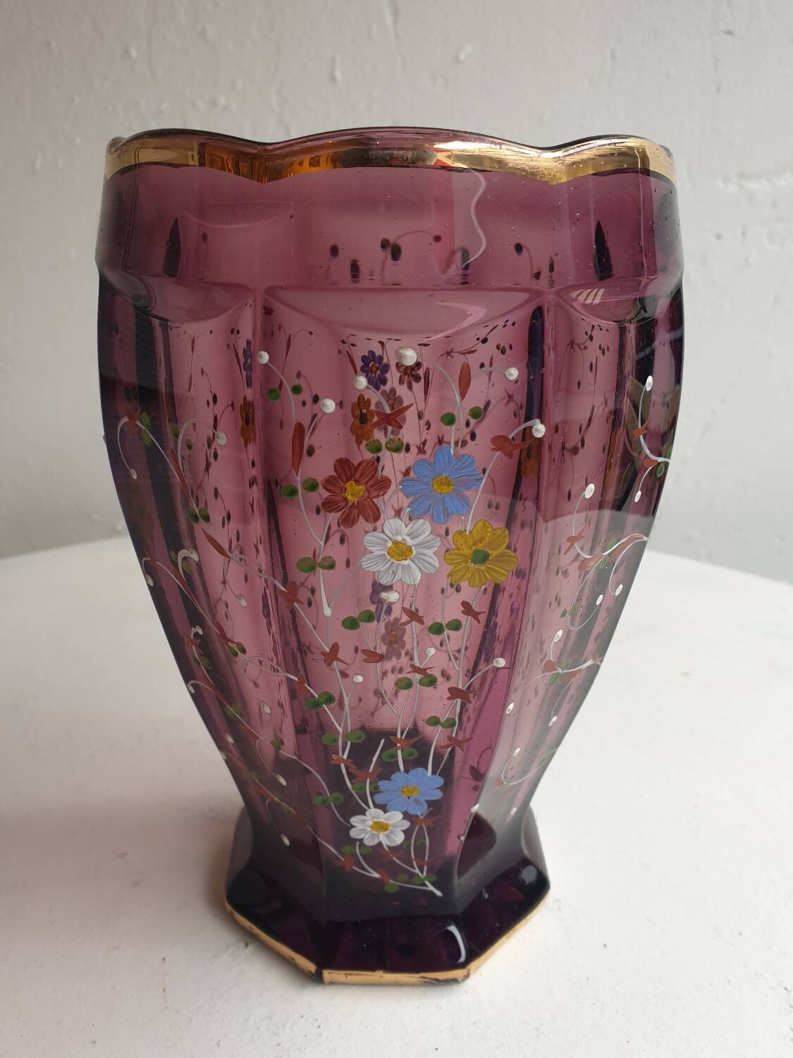 Crystal flower vase early 20th century
