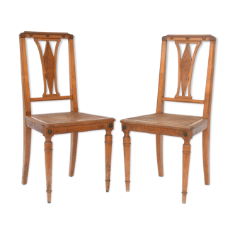 Pair of 1900-era canne chairs