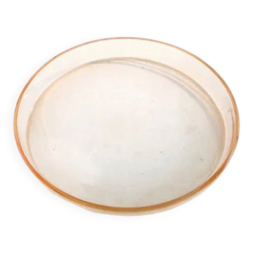 Plateau Art Déco, verre rose, Hortensja Glassworks, Pologne, années 1950