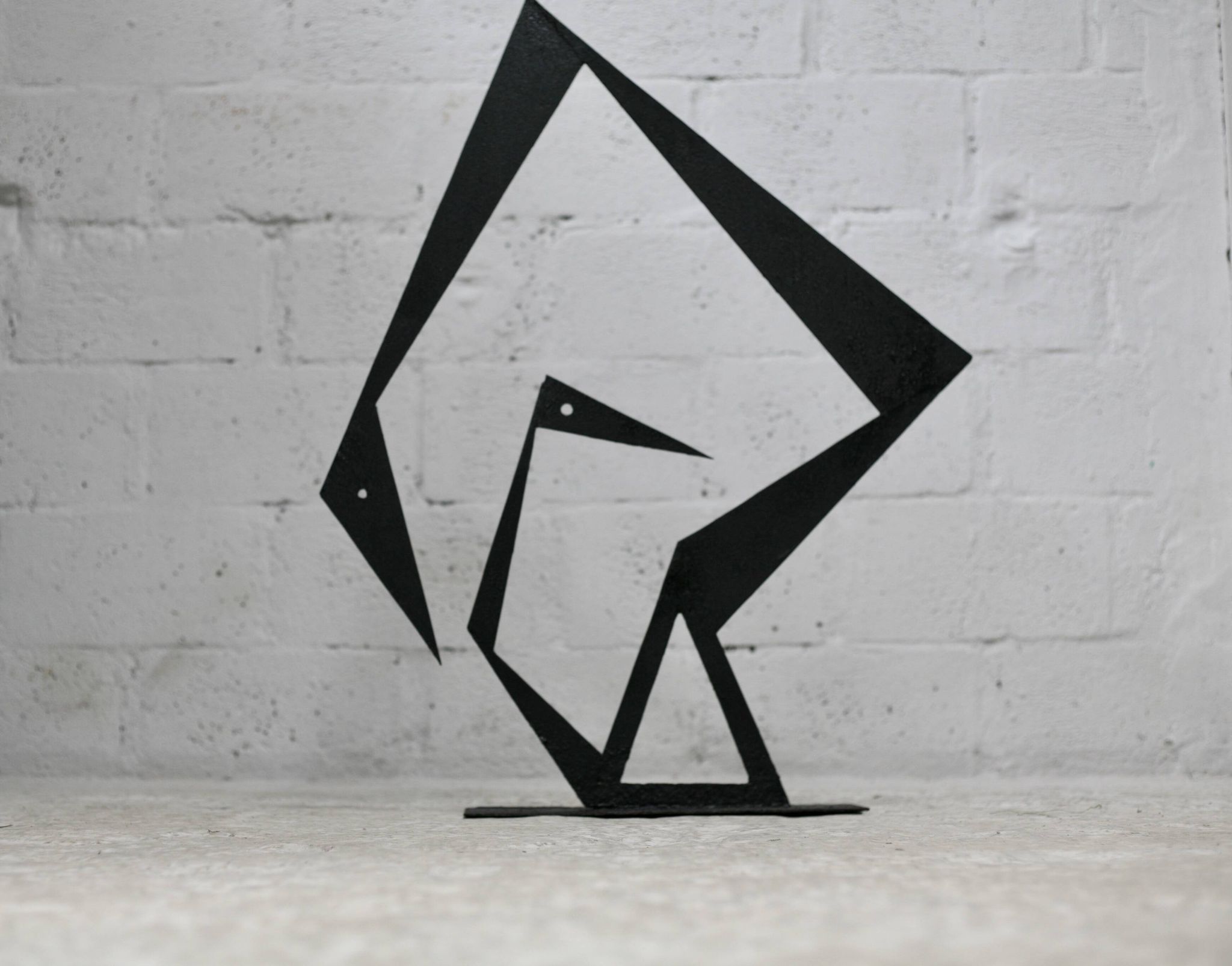 Steel sculpture, black, 1970s.