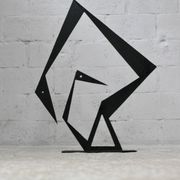 Steel sculpture, black, 1970s.
