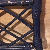 Old rattan coat rack with 3 hooks and crosspieces on the upper part