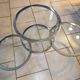 Modular aluminum coffee table and 4 glass shelves, h38x45x unfolded 120 pretty 70s style model