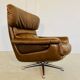 Vintage Danish mid-century leather swivel egg chair by Bramin 1970s
