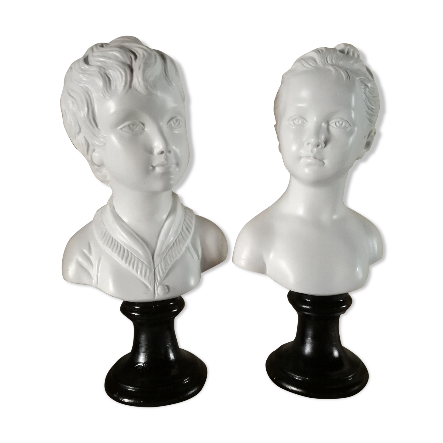 Plaster busts of Theodore Brongniard's children