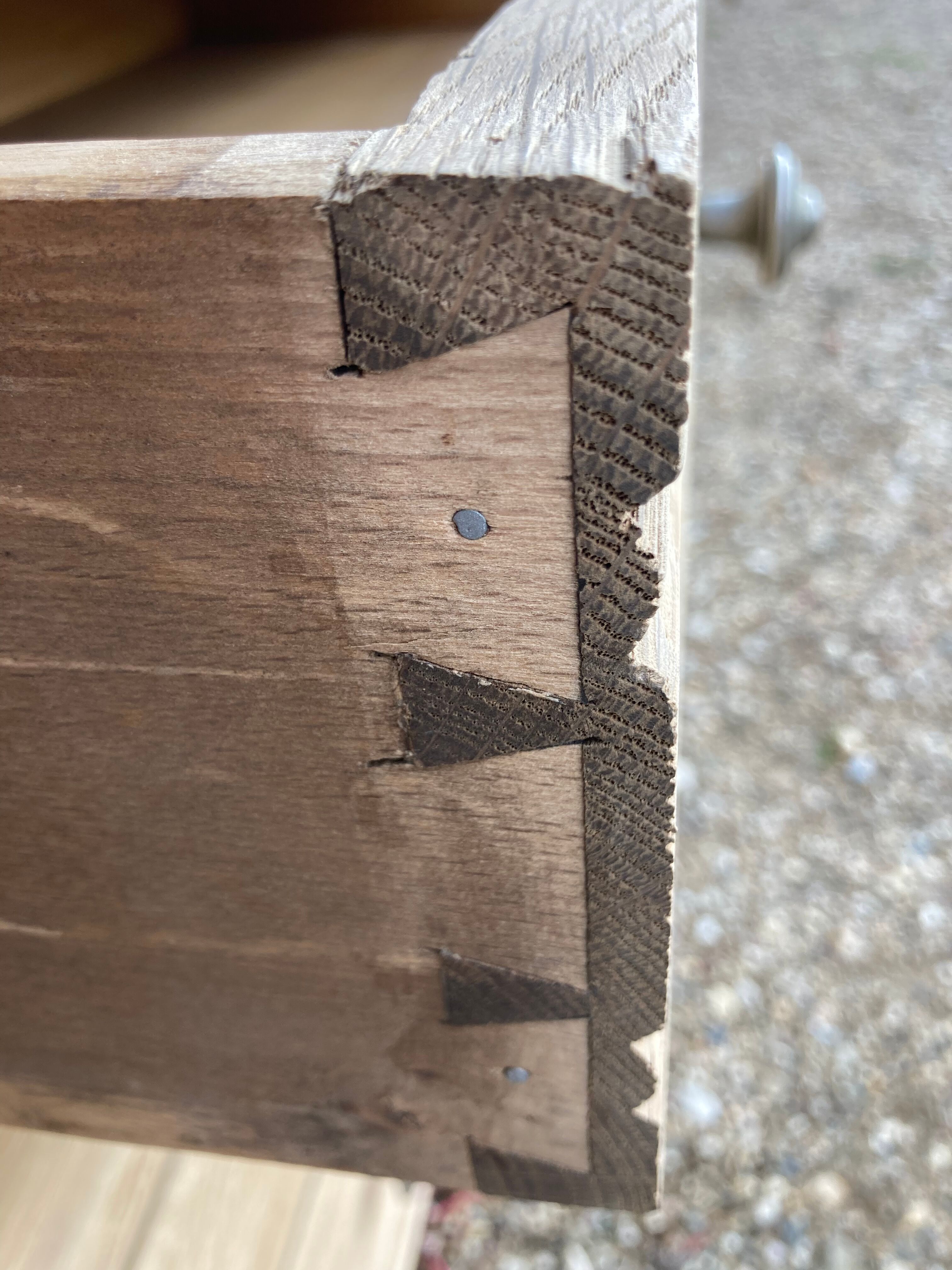 Art Deco chest of drawers in solid oak