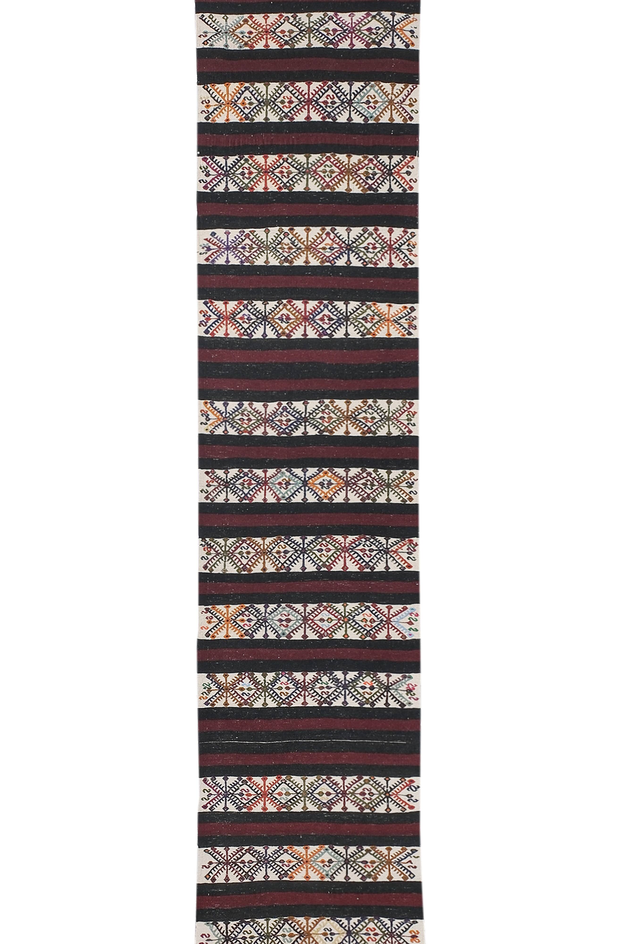 Vintage Turkish Oushak Handwoven Rug 69x465 cm