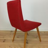 Vintage Steiner 60s chair, red, wood