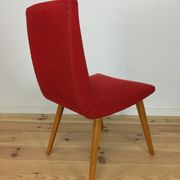 Chaise Steiner vintage années 60 rouge bois