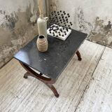 Empire style marble and mahogany coffee table