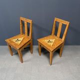 Set of 2 painted Swedish chairs