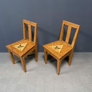 Set of 2 painted Swedish chairs
