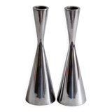 Duo of diabolo candlesticks in cast aluminum, Erika Pekkari for Ikea, 2000s