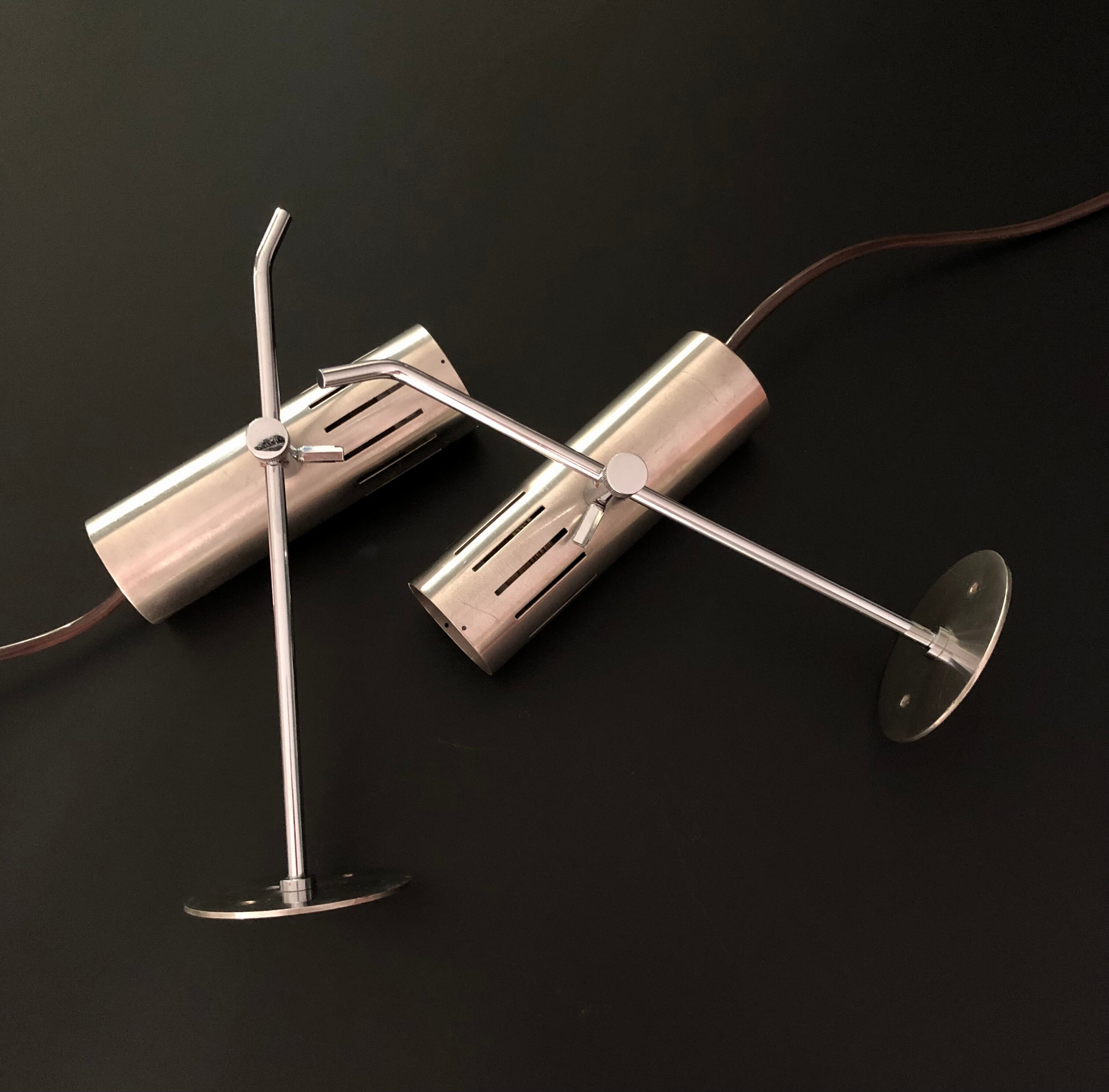 Pair of adjustable wall lamps model A5 by Alain Richard for Pierre Disderot, France 60s