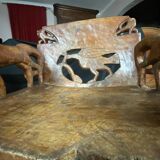 African tribal ensemble of 4 pieces of furniture for dignitaries of the Kingdom of Dahomey, Benin.