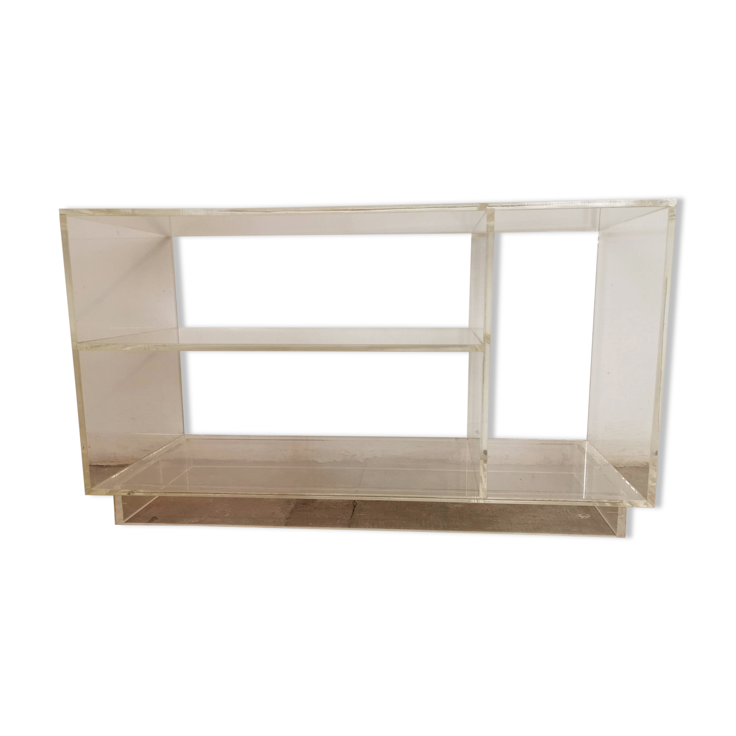 80s plexiglass hi-fi furniture shelf