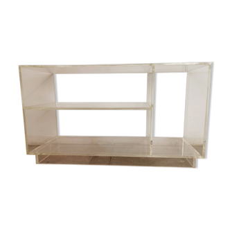 Étagère meuble hi-fi en plexiglas des années 80