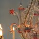 Rezzonico Venetian chandelier in colorless, blue and red Murano glass, circa