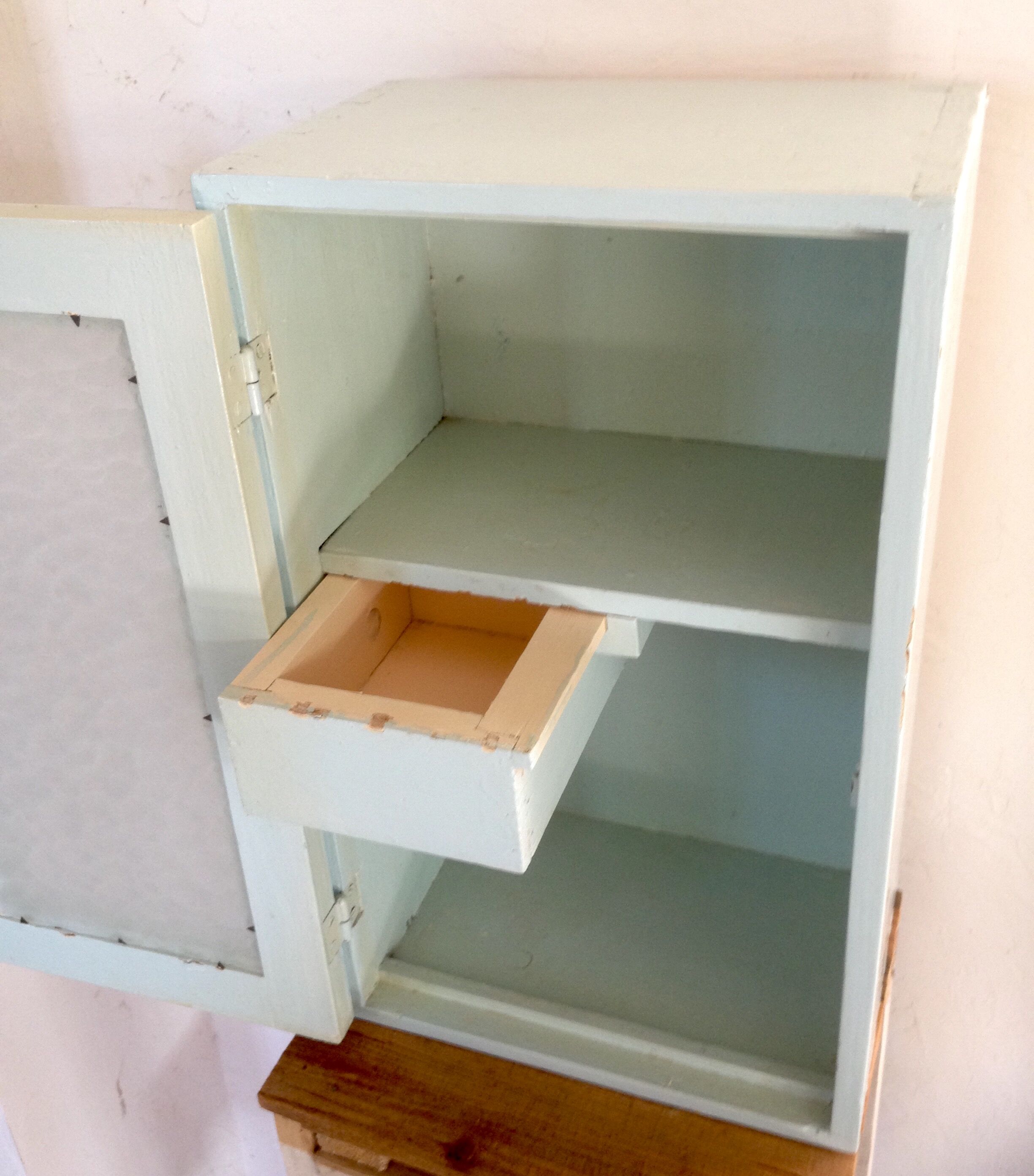 Medicine Cabinet glass wood of the 1950s