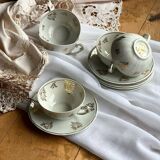 Coffee cups in fine Limoges Union Fraternelle porcelain, Paul Masquet edition