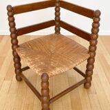 Beaded wood corner chair