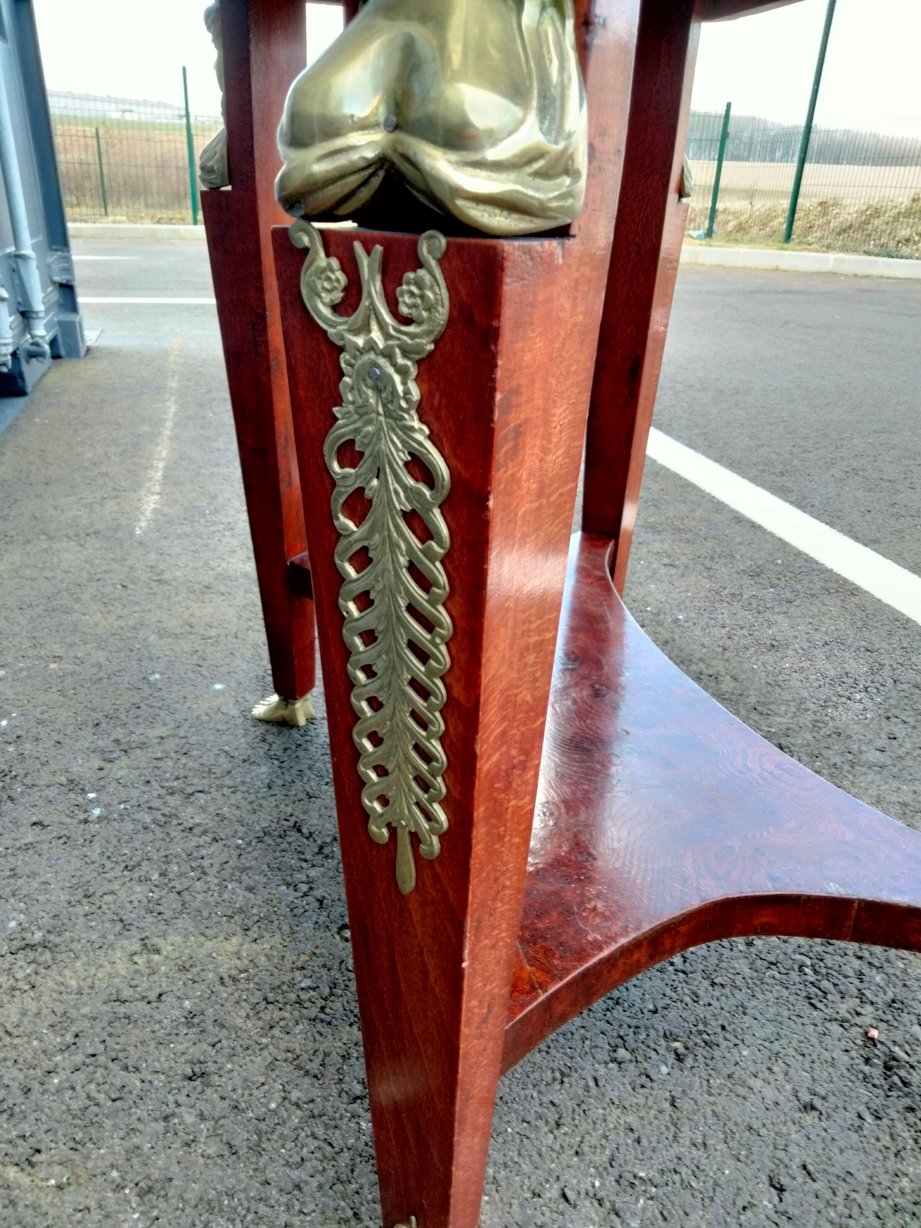 Table gueridon old decoration bronze empire